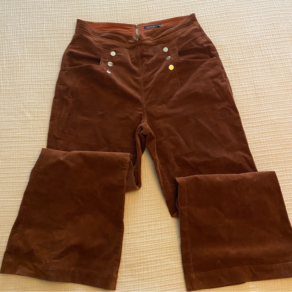 Karen Millen high waisted button detail flare corduroys